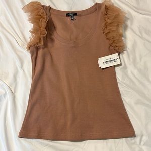 nwt cotton bleu ruffled nude pink color